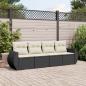 Preview: ARDEBO.de - 4-tlg. Garten-Sofagarnitur mit Kissen Schwarz Poly Rattan