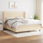 Preview: ARDEBO.de - Boxspringbett mit Matratze Creme 160x200 cm Stoff