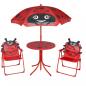 Preview: ARDEBO.de - 3-tlg. Garten-Bistro-Set für Kinder mit Sonnenschirm Rot