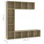 Preview: 3-tlg. Bücher-/TV-Schrank Set Sonoma-Eiche 1180x30x180 cm