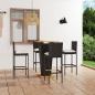 Preview: ARDEBO.de - 5-tlg. Gartenbar-Set mit Kissen Poly Rattan Schwarz