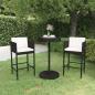 Preview: ARDEBO.de - 3-tlg. Gartenbar-Set mit Kissen Poly Rattan Schwarz