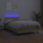 Preview: Boxspringbett mit Matratze & LED Cappuccino-Braun 120x190 cm