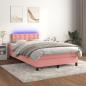 Preview: Boxspringbett mit Matratze & LED Rosa 120x190 cm Samt