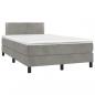 Preview: Boxspringbett mit Matratze Hellgrau 120x190 cm Samt