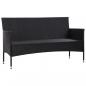 Preview: 3-Sitzer-Gartensofa mit Kissen Schwarz Poly Rattan