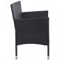 Preview: 3-Sitzer-Gartensofa mit Kissen Schwarz Poly Rattan