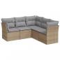 Preview: 5-tlg. Garten-Sofagarnitur mit Kissen Beige Poly Rattan