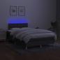 Preview: Boxspringbett mit Matratze & LED Dunkelgrau 120x190 cm Stoff