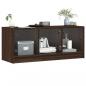 Preview: TV-Schrank mit Glastüren Braun Eichen-Optik 102x37x42 cm