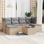 Preview: ARDEBO.de - 7-tlg. Garten-Sofagarnitur mit Kissen Beige Poly Rattan