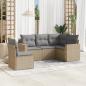 Preview: ARDEBO.de - 5-tlg. Garten-Sofagarnitur mit Kissen Beige Poly Rattan