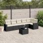 Preview: ARDEBO.de - 7-tlg. Garten-Sofagarnitur mit Kissen Schwarz Poly Rattan