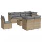 Preview: 9-tlg. Garten-Sofagarnitur mit Kissen Beige Poly Rattan