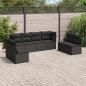 Preview: ARDEBO.de - 8-tlg. Garten-Sofagarnitur mit Kissen Schwarz Poly Rattan