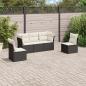 Preview: ARDEBO.de - 5-tlg. Garten-Sofagarnitur mit Kissen Schwarz Poly Rattan