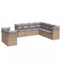 Preview: 9-tlg. Garten-Sofagarnitur mit Kissen Beige Poly Rattan