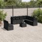 Preview: ARDEBO.de - 10-tlg. Garten-Sofagarnitur mit Kissen Schwarz Poly Rattan