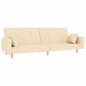 Preview: Schlafsofa 2-Sitzer mit 2 Kissen Creme Stoff