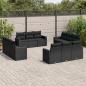 Preview: ARDEBO.de - 12-tlg. Garten-Sofagarnitur mit Kissen Schwarz Poly Rattan