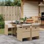 Preview: ARDEBO.de - 5-tlg. Garten-Essgruppe mit Kissen Beige Poly Rattan