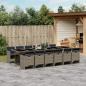 Preview: ARDEBO.de - 13-tlg. Garten-Essgruppe mit Kissen Grau Poly Rattan