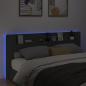 Preview: LED-Kopfteil mit Ablagen Schwarz 220x16,5x103,5 cm