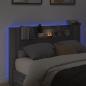 Preview: LED-Kopfteil mit Ablage Grau Sonoma 160x16,5x103,5 cm