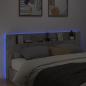 Preview: LED-Kopfteil mit Ablage Betongrau 220x16,5x103,5 cm