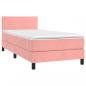 Preview: Boxspringbett mit Matratze & LED Rosa 80x200 cm Samt