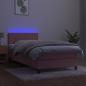 Preview: Boxspringbett mit Matratze & LED Rosa 80x200 cm Samt