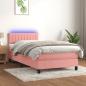 Preview: ARDEBO.de - Boxspringbett mit Matratze & LED Rosa 80x200 cm Samt