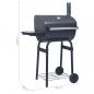 Preview: Holzkohlegrill Smoker mit Unterer Ablage Schwarz