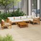 Preview: ARDEBO.de - 7-tlg. Garten-Lounge-Set mit Creme Kissen Massivholz Akazie