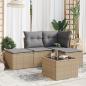 Preview: ARDEBO.de - 5-tlg. Garten-Sofagarnitur mit Kissen Beige Poly Rattan