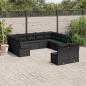 Preview: ARDEBO.de - 11-tlg. Garten-Sofagarnitur mit Kissen Schwarz Poly Rattan