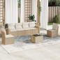 Preview: ARDEBO.de - 7-tlg. Garten-Sofagarnitur mit Kissen Beige Poly Rattan