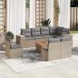 Preview: ARDEBO.de - 9-tlg. Garten-Sofagarnitur mit Kissen Beige Poly Rattan