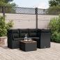 Preview: ARDEBO.de - 5-tlg. Garten-Sofagarnitur mit Kissen Schwarz Poly Rattan