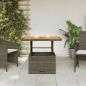 Preview: Gartentisch Grau 80x80x71 cm Poly Rattan und Akazienholz