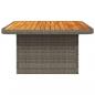 Preview: Gartentisch Grau 80x80x71 cm Poly Rattan und Akazienholz