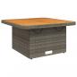 Preview: Gartentisch Grau 80x80x71 cm Poly Rattan und Akazienholz