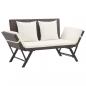 Preview: ARDEBO.de - Gartenbank mit Kissen Braun 176 cm Poly Rattan