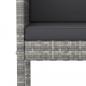 Preview: Barhocker 4 Stk. mit Kissen Grau Poly Rattan