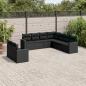 Preview: ARDEBO.de - 9-tlg. Garten-Sofagarnitur mit Kissen Schwarz Poly Rattan