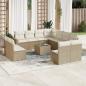 Preview: ARDEBO.de - 12-tlg. Garten-Sofagarnitur mit Kissen Beige Poly Rattan