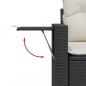 Preview: Gartensofa mit Kissen 2-Sitzer Schwarz Poly Rattan