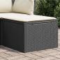 Preview: ARDEBO.de - Gartenhocker mit Kissen Schwarz 55x55x37 cm Poly Rattan