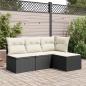 Preview: Gartenhocker mit Kissen Schwarz 55x55x37 cm Poly Rattan