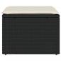 Preview: Gartenhocker mit Kissen Schwarz 55x55x37 cm Poly Rattan